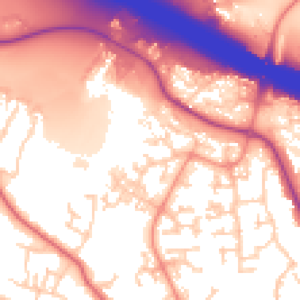 Daytime road noise heatmap for SO18 3LW