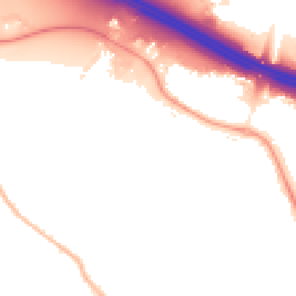 Night-time road noise heatmap for SO18 3LW