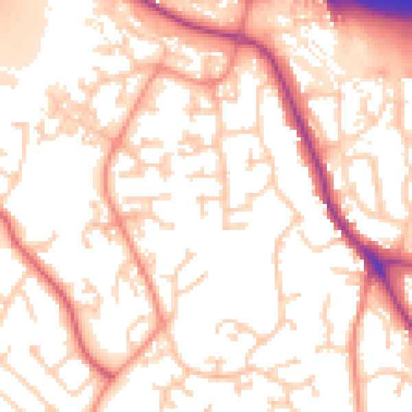 Daytime road noise heatmap for SO18 3PP
