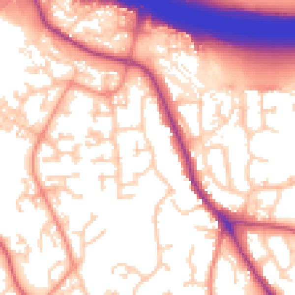 Daytime road noise heatmap for SO18 3QW