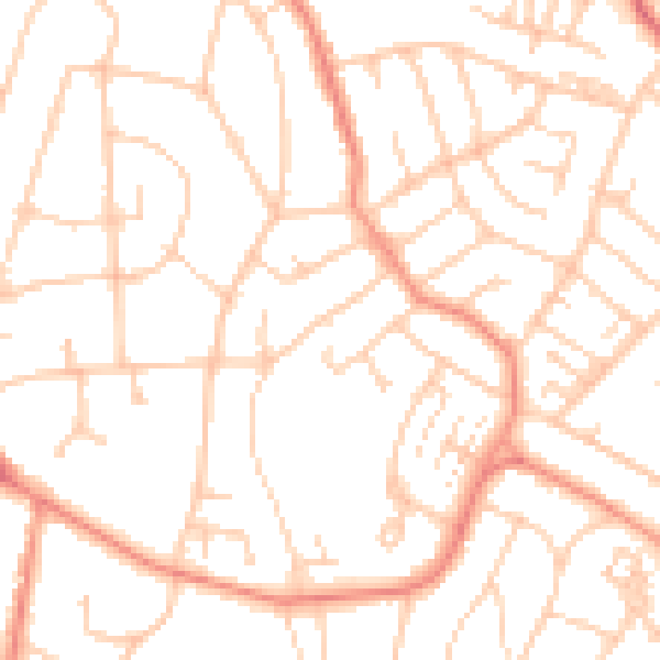 Daytime road noise heatmap for SO18 4FR