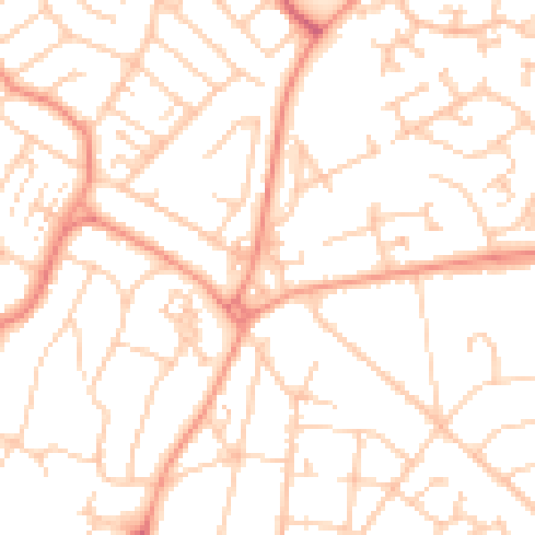 Daytime road noise heatmap for SO18 5PB