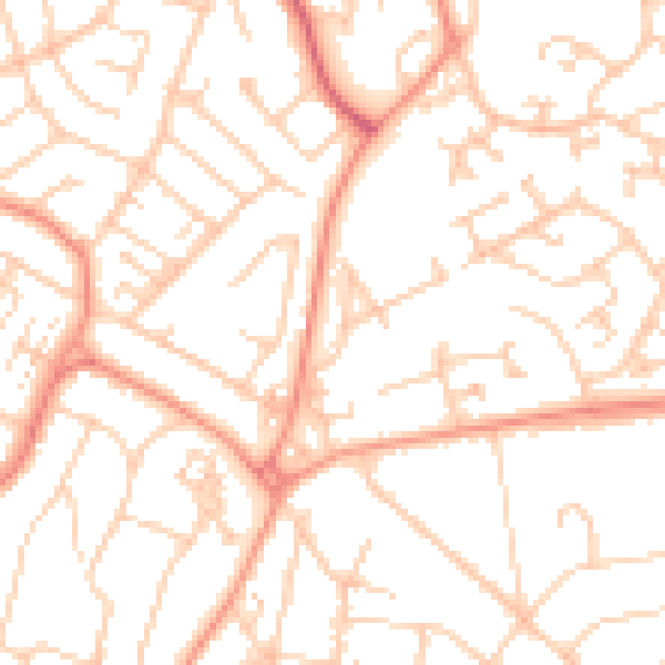 Daytime road noise heatmap for SO18 5PE