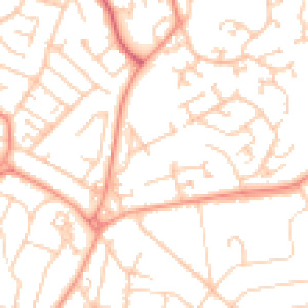 Daytime road noise heatmap for SO18 5PF