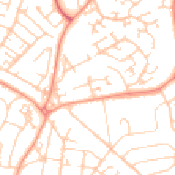 Daytime road noise heatmap for SO18 5QR