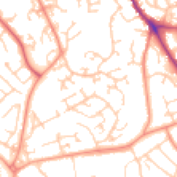 Daytime road noise heatmap for SO18 5SF