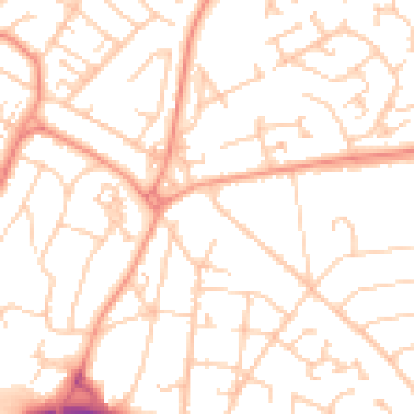 Daytime road noise heatmap for SO18 6NP