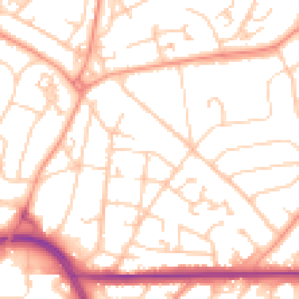 Daytime road noise heatmap for SO18 6NS