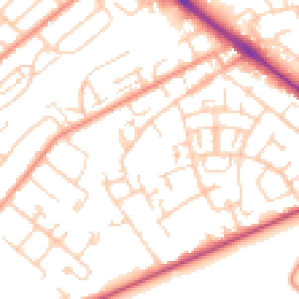 Daytime road noise heatmap for SO19 0AF