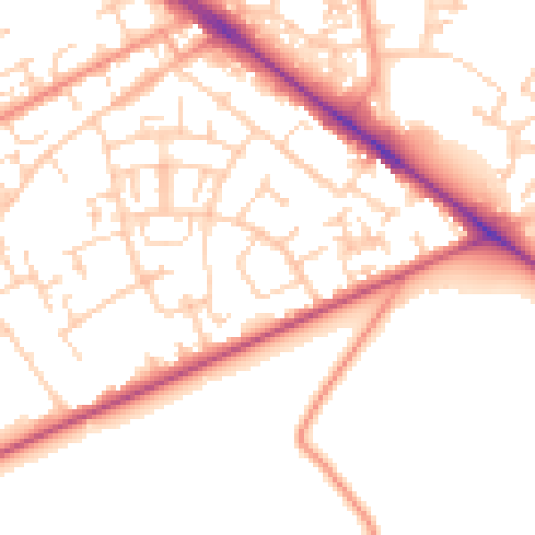 Daytime road noise heatmap for SO19 0AH