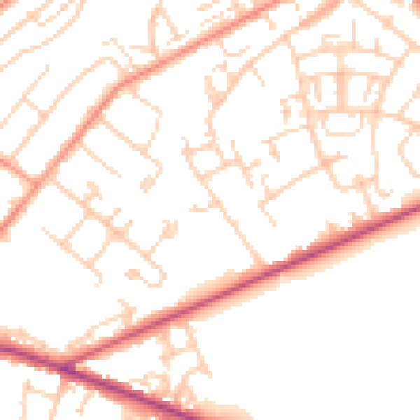 Daytime road noise heatmap for SO19 0AJ