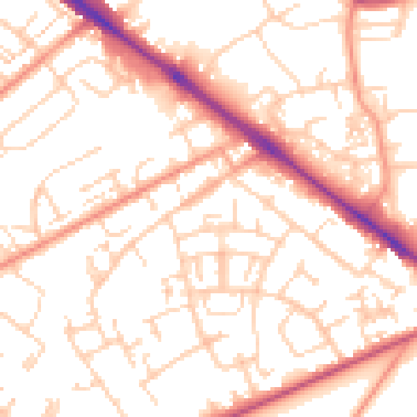 Daytime road noise heatmap for SO19 0DW