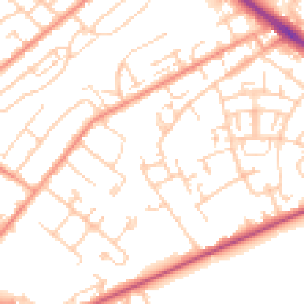 Daytime road noise heatmap for SO19 0EA