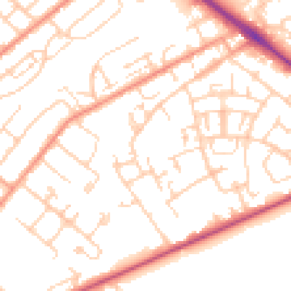 Daytime road noise heatmap for SO19 0EH