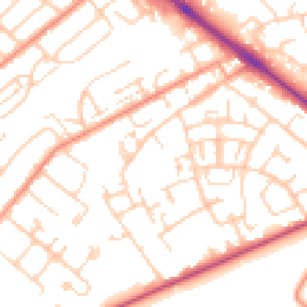 Daytime road noise heatmap for SO19 0EL