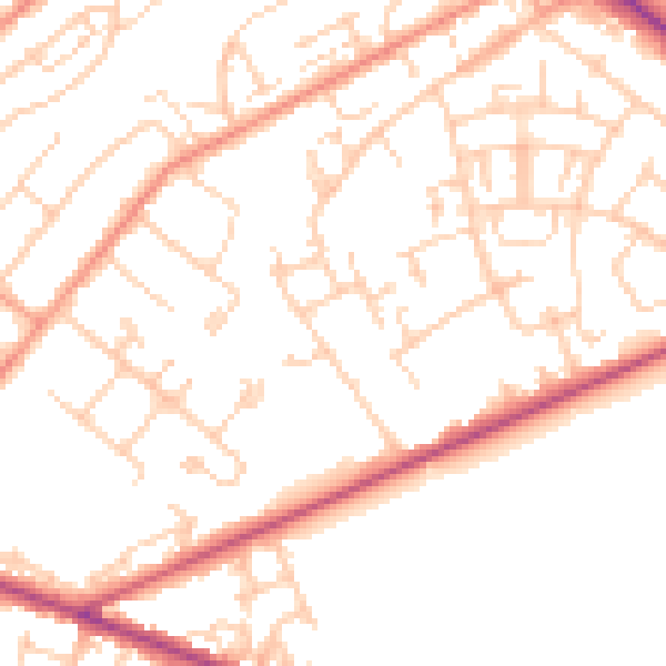 Daytime road noise heatmap for SO19 0EP