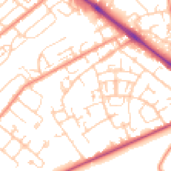 Daytime road noise heatmap for SO19 0ET