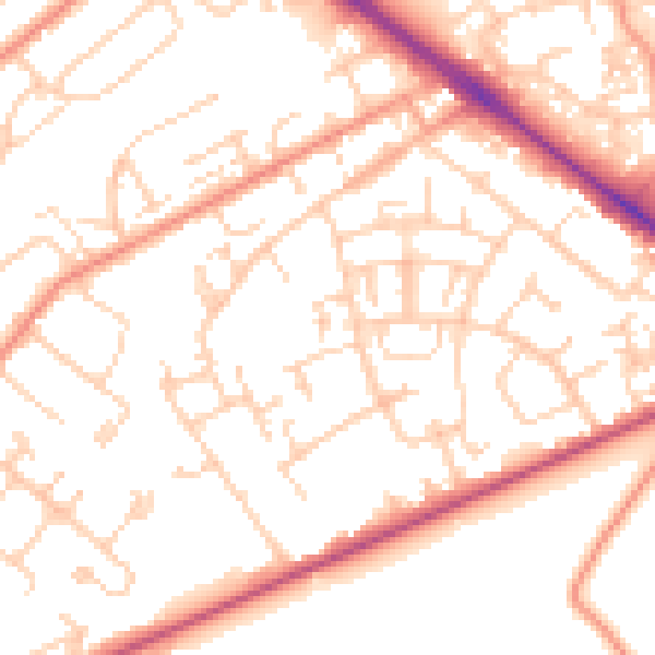 Daytime road noise heatmap for SO19 0HH