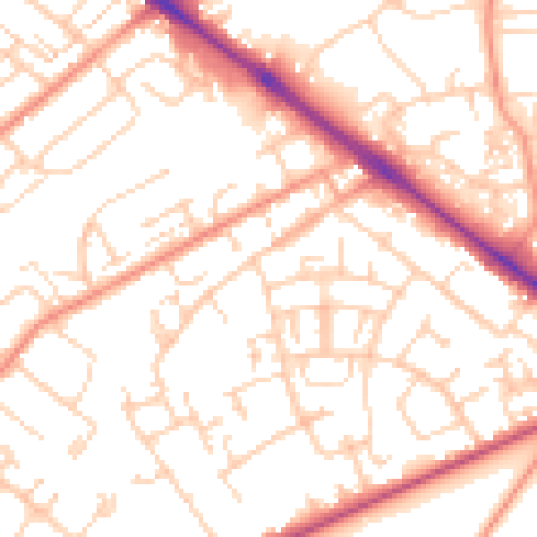 Daytime road noise heatmap for SO19 0HR