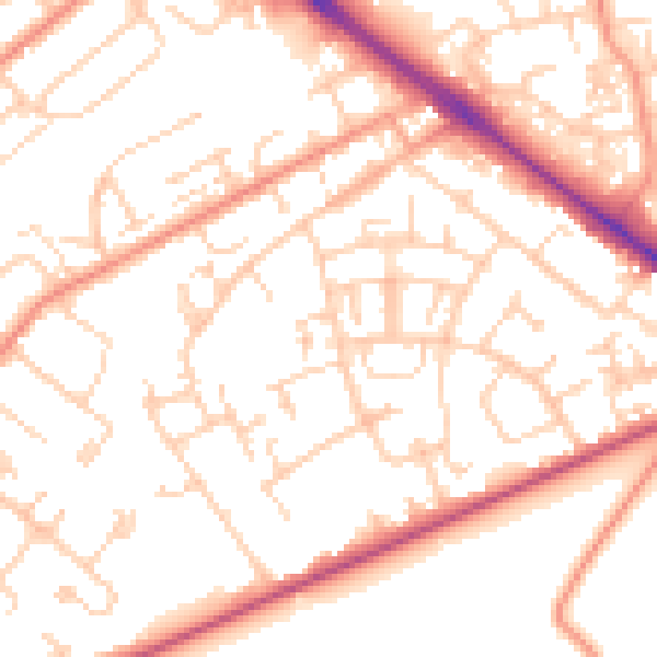 Daytime road noise heatmap for SO19 0HS