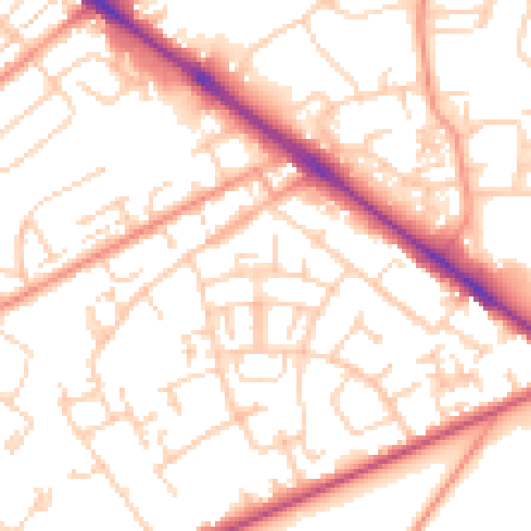 Daytime road noise heatmap for SO19 0HT