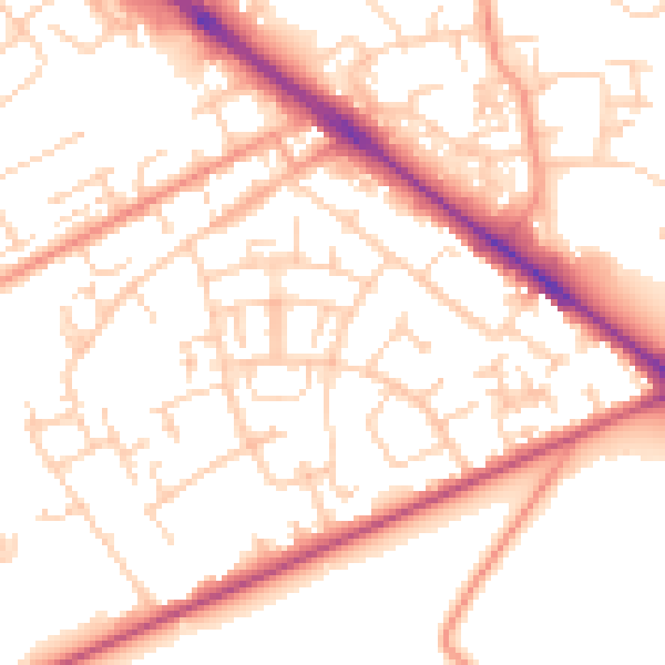 Daytime road noise heatmap for SO19 0HY