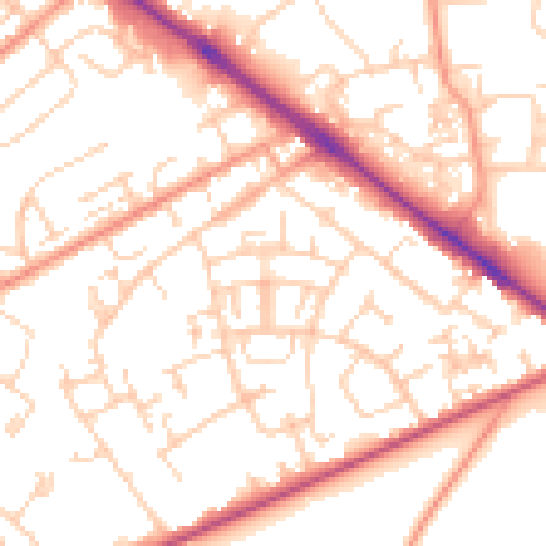 Daytime road noise heatmap for SO19 0HZ