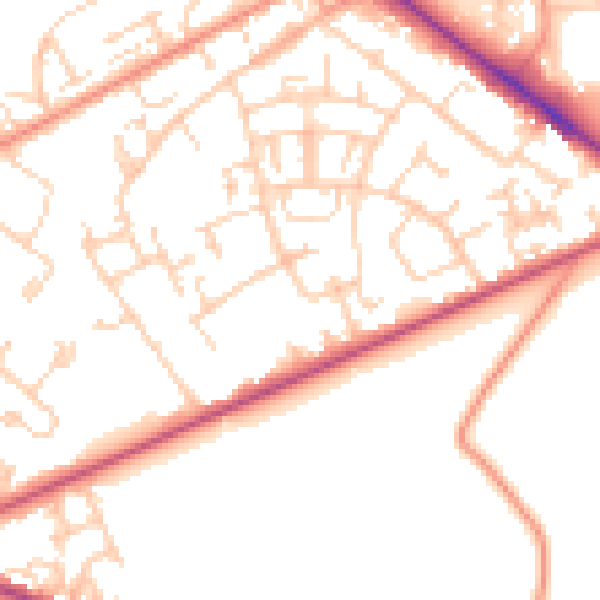 Daytime road noise heatmap for SO19 0JL