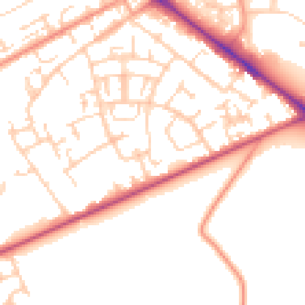 Daytime road noise heatmap for SO19 0JP