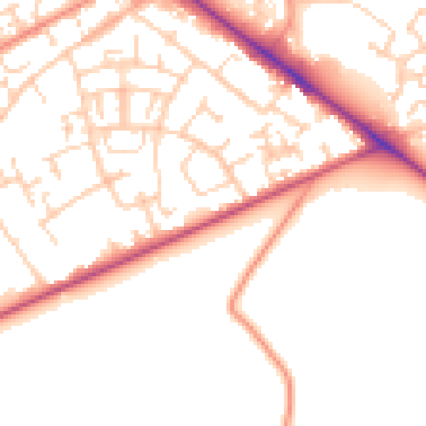 Daytime road noise heatmap for SO19 0NN