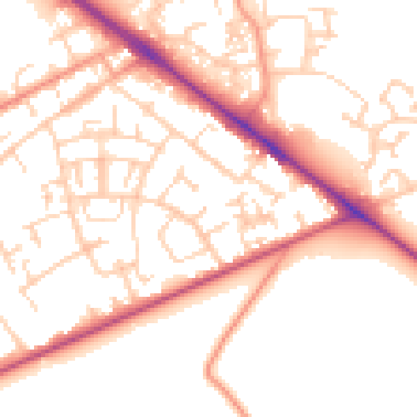 Daytime road noise heatmap for SO19 0PX