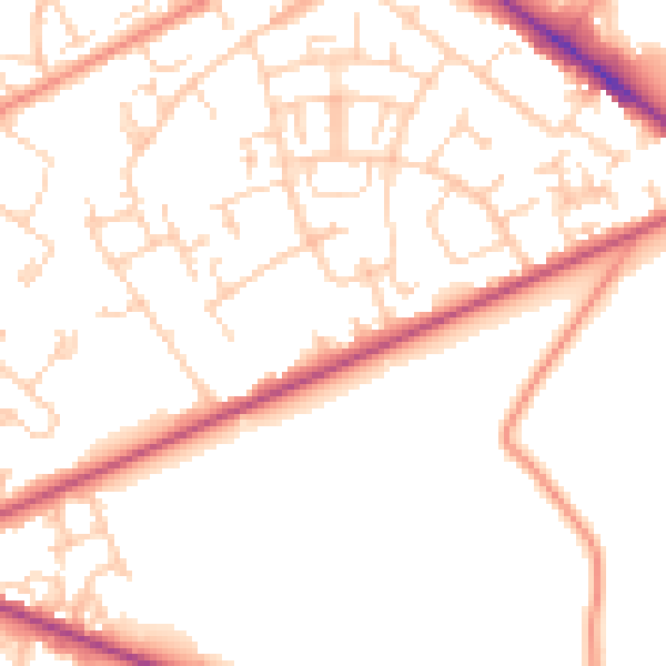 Daytime road noise heatmap for SO19 0RX