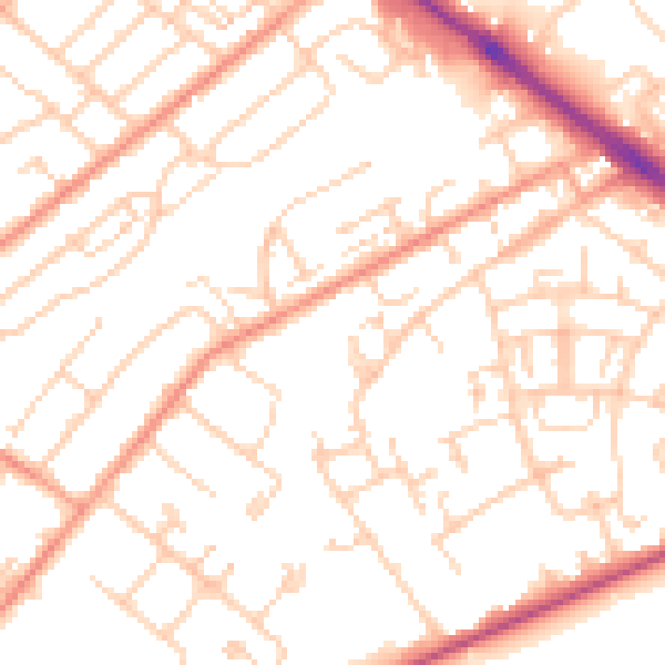 Daytime road noise heatmap for SO19 1AB