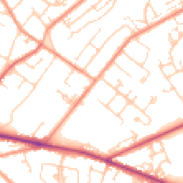 Daytime road noise heatmap for SO19 1BH