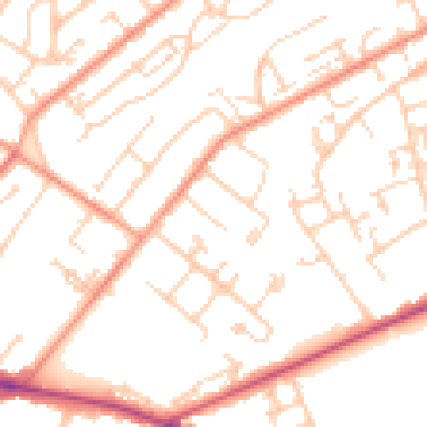 Daytime road noise heatmap for SO19 1BL