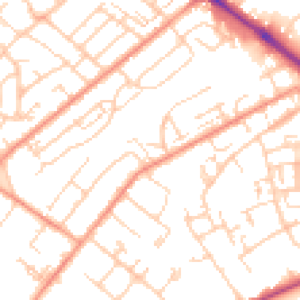Daytime road noise heatmap for SO19 1BS