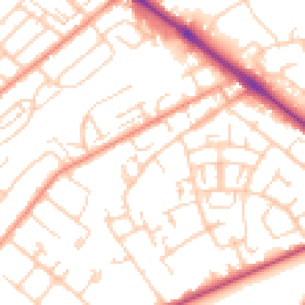 Daytime road noise heatmap for SO19 1BU