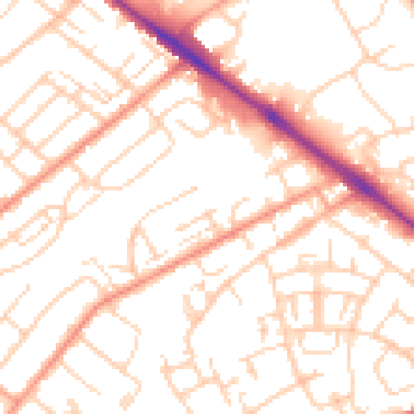 Daytime road noise heatmap for SO19 1BX