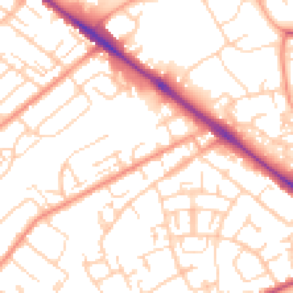 Daytime road noise heatmap for SO19 1BY