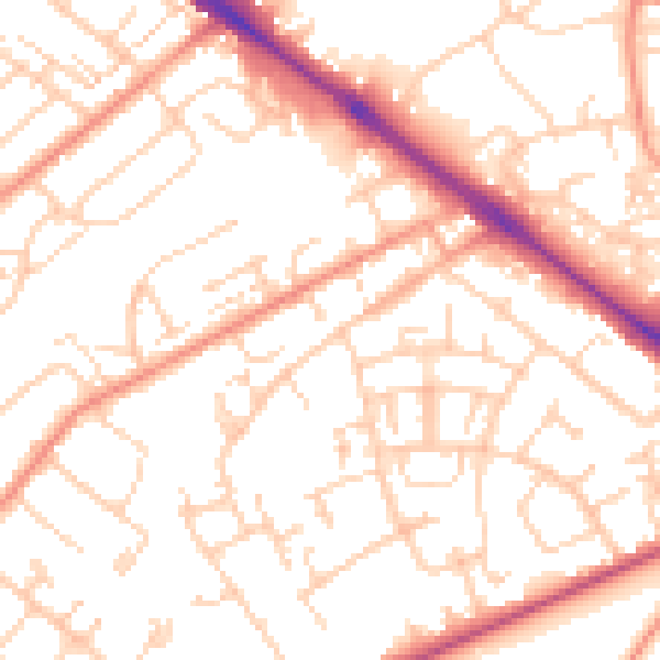 Daytime road noise heatmap for SO19 1DB