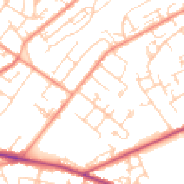 Daytime road noise heatmap for SO19 1DN