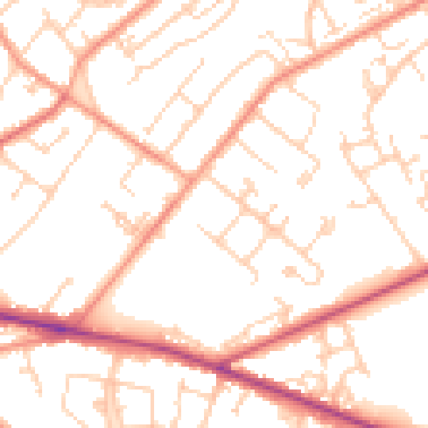 Daytime road noise heatmap for SO19 1DW