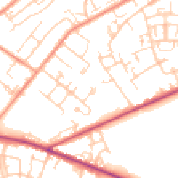 Daytime road noise heatmap for SO19 1DX