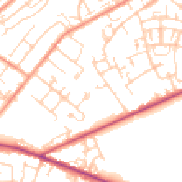 Daytime road noise heatmap for SO19 1DY