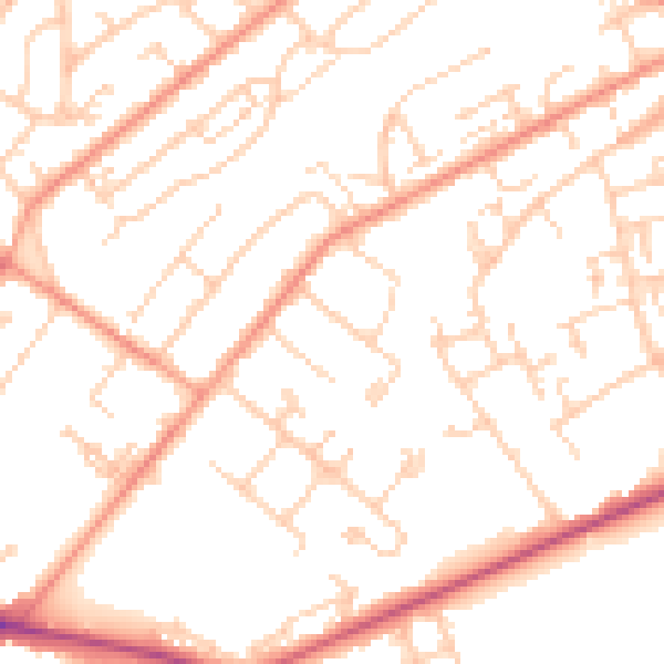 Daytime road noise heatmap for SO19 1EB