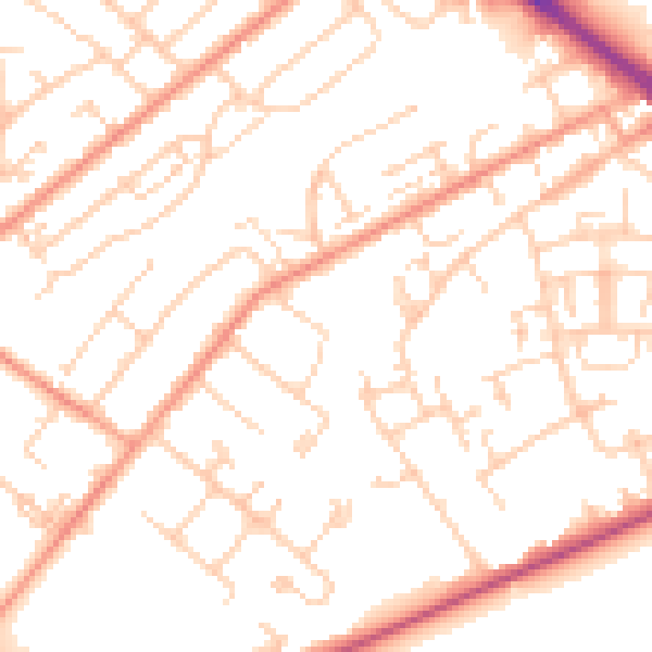 Daytime road noise heatmap for SO19 1EF