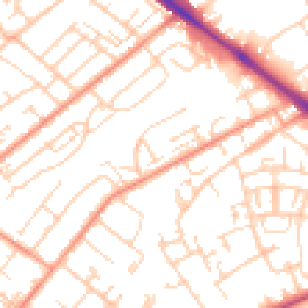 Daytime road noise heatmap for SO19 1SH