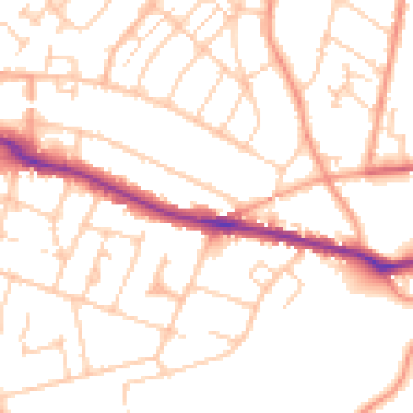 Daytime road noise heatmap for SO19 2AH