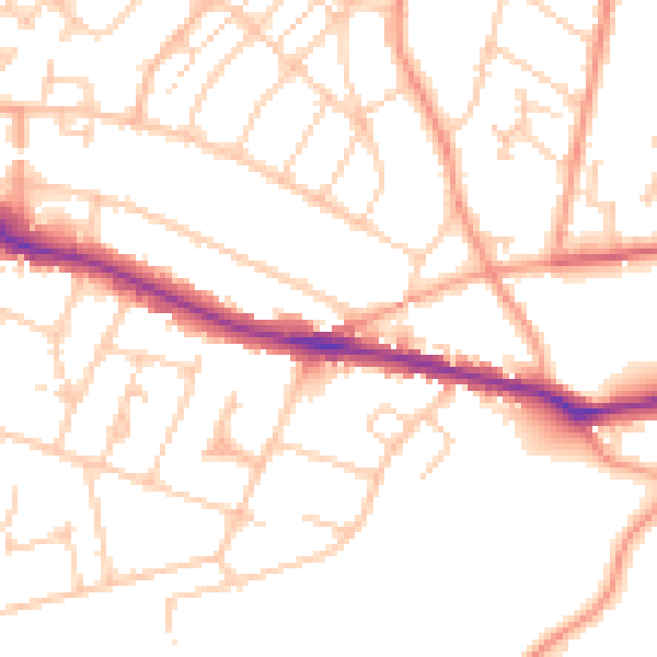 Daytime road noise heatmap for SO19 2AN