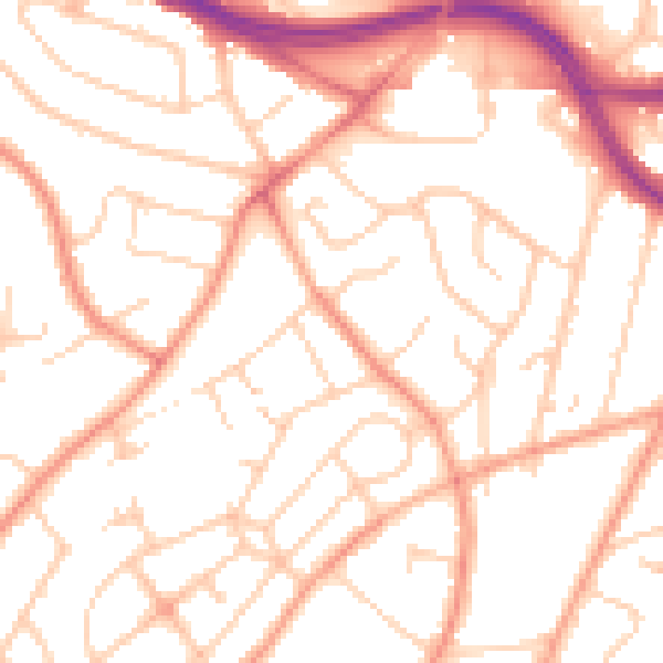 Daytime road noise heatmap for SO19 2BH